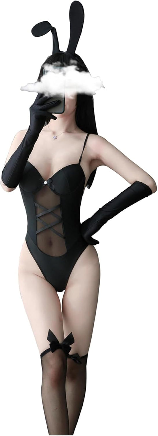 SINGUYUN Womens Sexy Bunny Costume Bunny Girl One Piece Bodysuit Anime Cosplay Rabbit Party Clothing