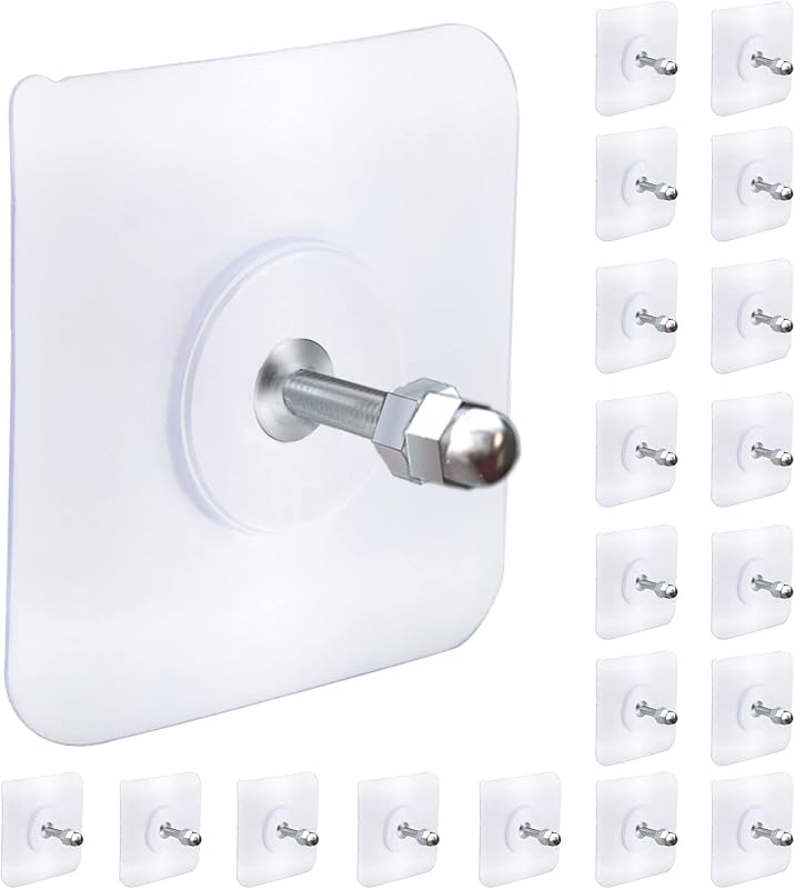 AIERSA 13 Pack Wall Hooks for Hanging,Screw Free Sticker for Mount Wall Shelf, 2 in 1 Reusable Adhesive Hooks Heavy Duty, Waterproof Rustproof and Oilproof for Kitchen, Bathroom, Home, Office(16mm)
