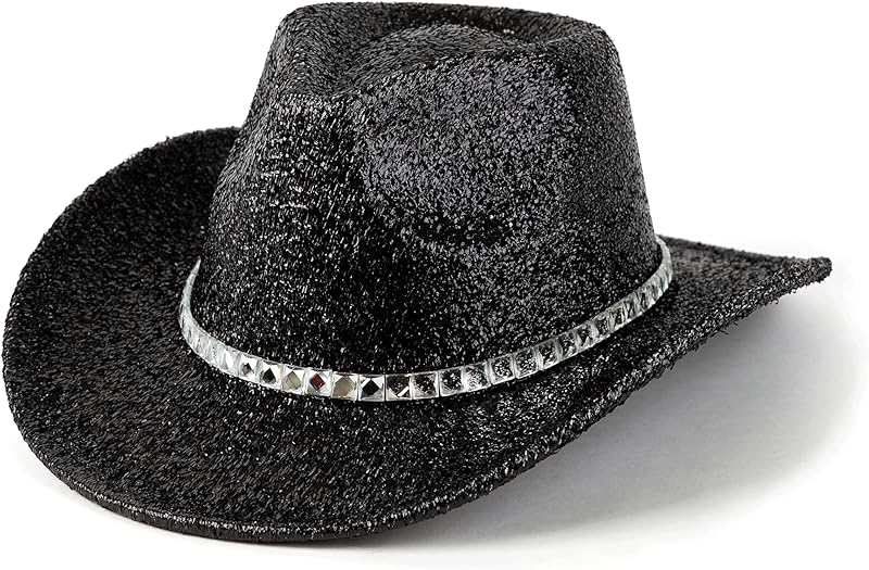 Men & Women Cowboy Hat Western Style Glitter Cosplay Party Costume Hats