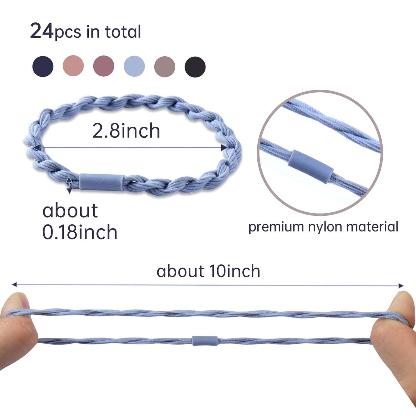 AIERSA 24 Pcs Oversize Bracelet Hair Ties for Women/Girls,Will Not Strangle The Wrist,Boho Hair Tie Bracelets,Cute Bracelet Ponytail Holders,No Damage Hair Elastics Band for Thick Hair Curly Hair