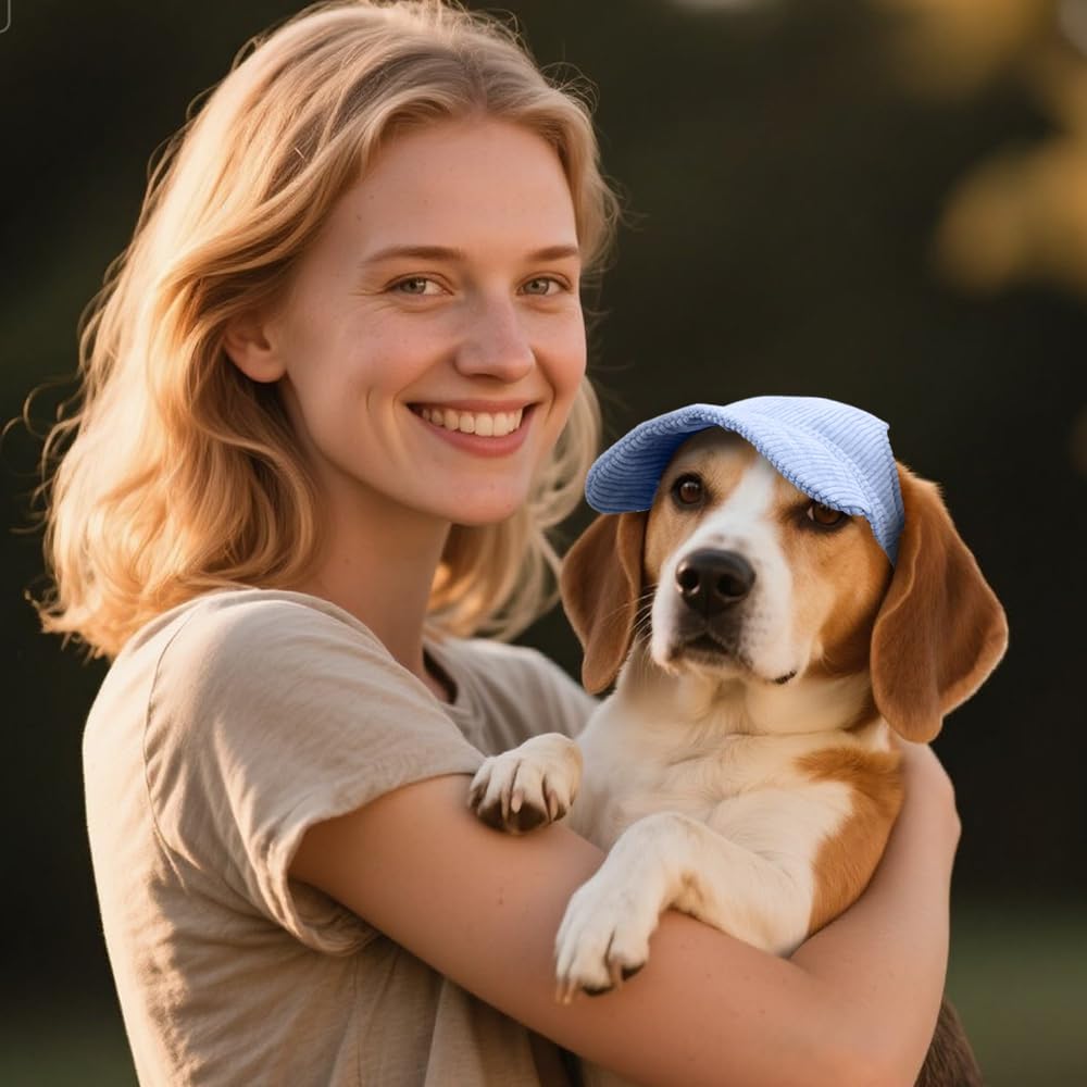 Dog Hat, 2025 Upgraded Hats for Dogs Cats Summer Beach Hat with Ear Holes, Adjustable Puppy Sun Bonnet Headdress (Pink, Large, Dog)