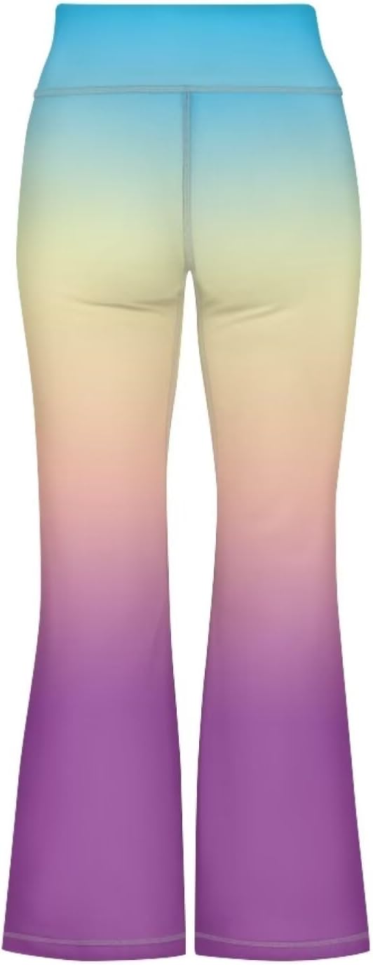 Girls' Athletic Leggings Bell Bottoms Kids Dance Running Yoga Pants High Waisted Workout Active Dance Tights