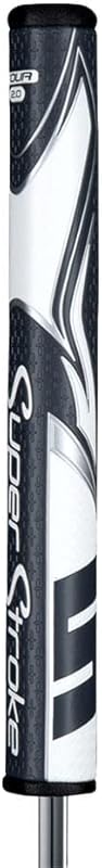 SuperStroke Zenergy Tour 2.0 Golf Putter Grip with No Taper Enhanced SPYNE Technology, New Multi-Zone Texturing and Tech-Port, Pink/White