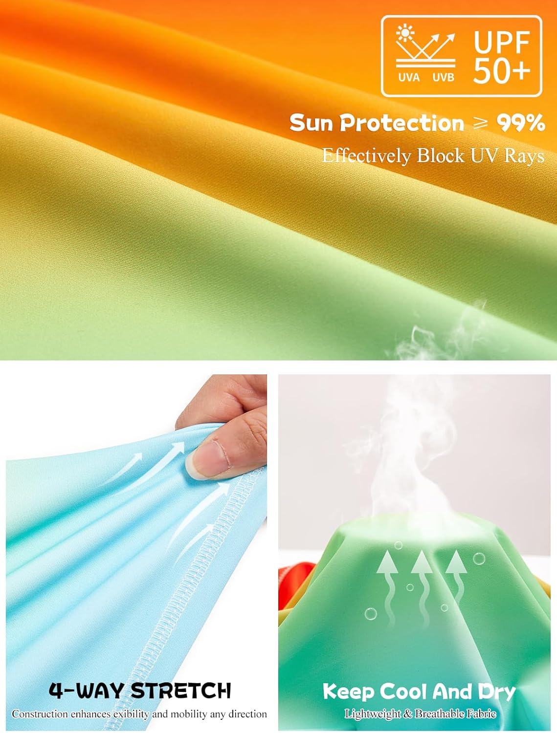 Haloumoning Boys Gradient Rash Guard Swim Shirt Short Sleeve UPF+ 50 Sun Shirts for Kids Rashguard Water Shirts