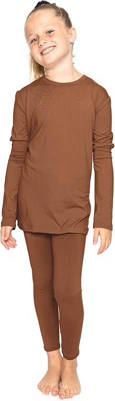 STRETCH IS COMFORT Oh So Soft Youth Girls Long Sleeve Crew and Leggings Set, Includes Top and Bottom