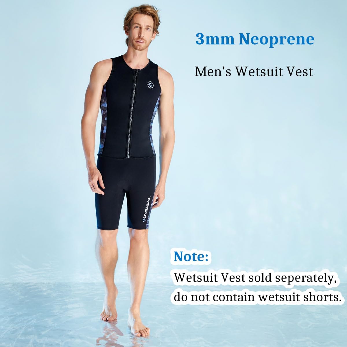 Wetsuit Top Men Women Wetsuit Vest 3mm Neoprene Front Zip Sleeveless Wet Suit Tops Jacket Diving Vest Swimming Canoeing Surfing