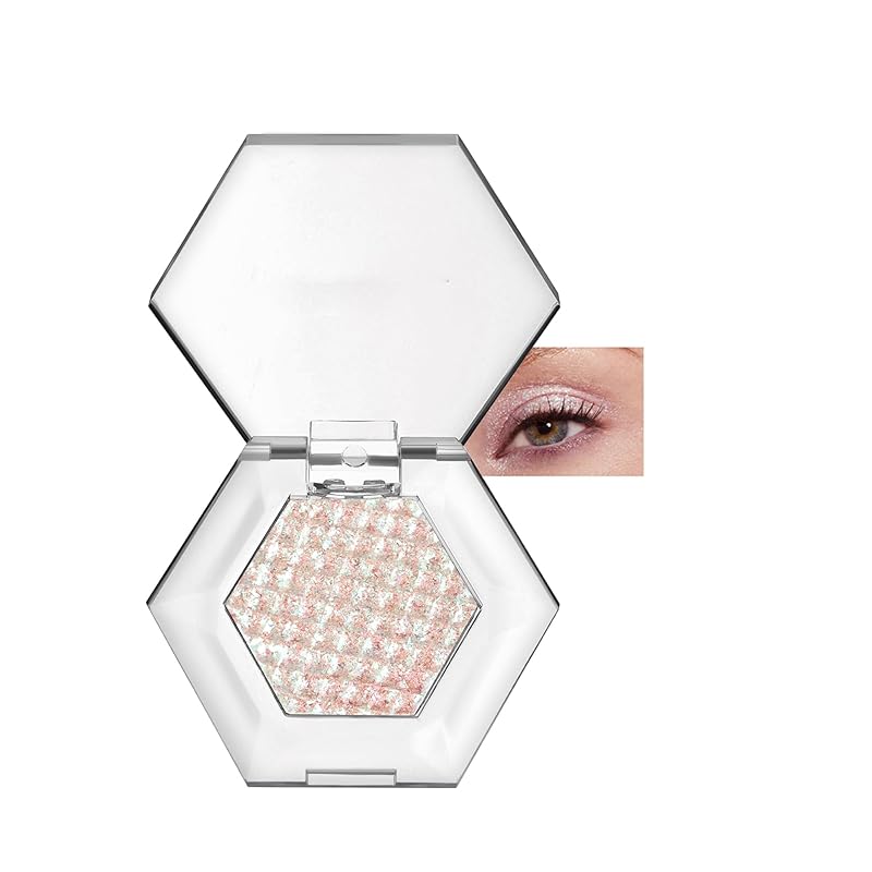 Chameleon Maroon Glitter Eyeshadow, Highly Pigmented Multichrome Color Shifting Shimmer Single Shadow, Holographic Sparkling Inner Corner Highlighter Shimmer Eye Makeup Palette, 03 Mocha