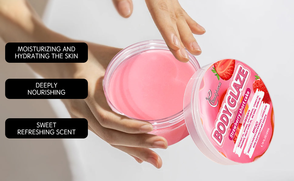 Body Cream 200g High Nourishment Nourishing Body Spring Water Fruity Series - Strawberry Scent Long-lasting Moisturizing for Daily Body Care
