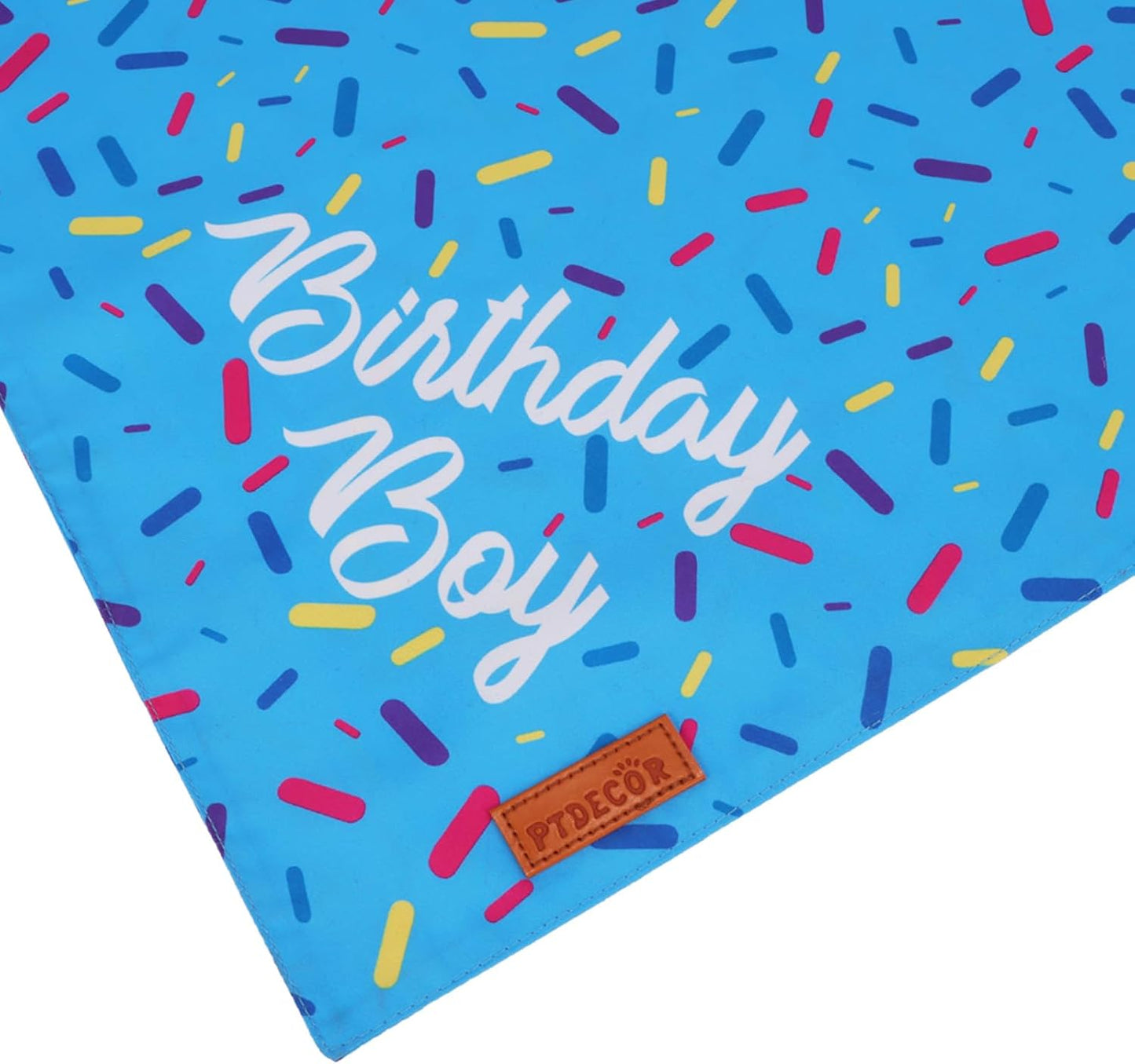 PTDECOR Dog Birthday Party Supplies, Multi Size Birthday Boy Bandana, Blue Crowns Dog Hat Set for Small Pets (Small)