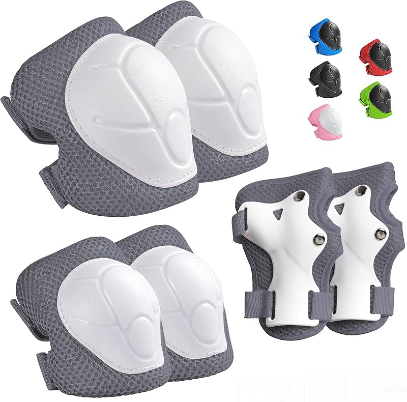 Kids Protective Gear Set Knee Pads for Kids 3-14 Years Toddler Knee and Elbow Pads with Wrist Guards 3 in 1 for Skating Cycling Bike Rollerblading Scooter
