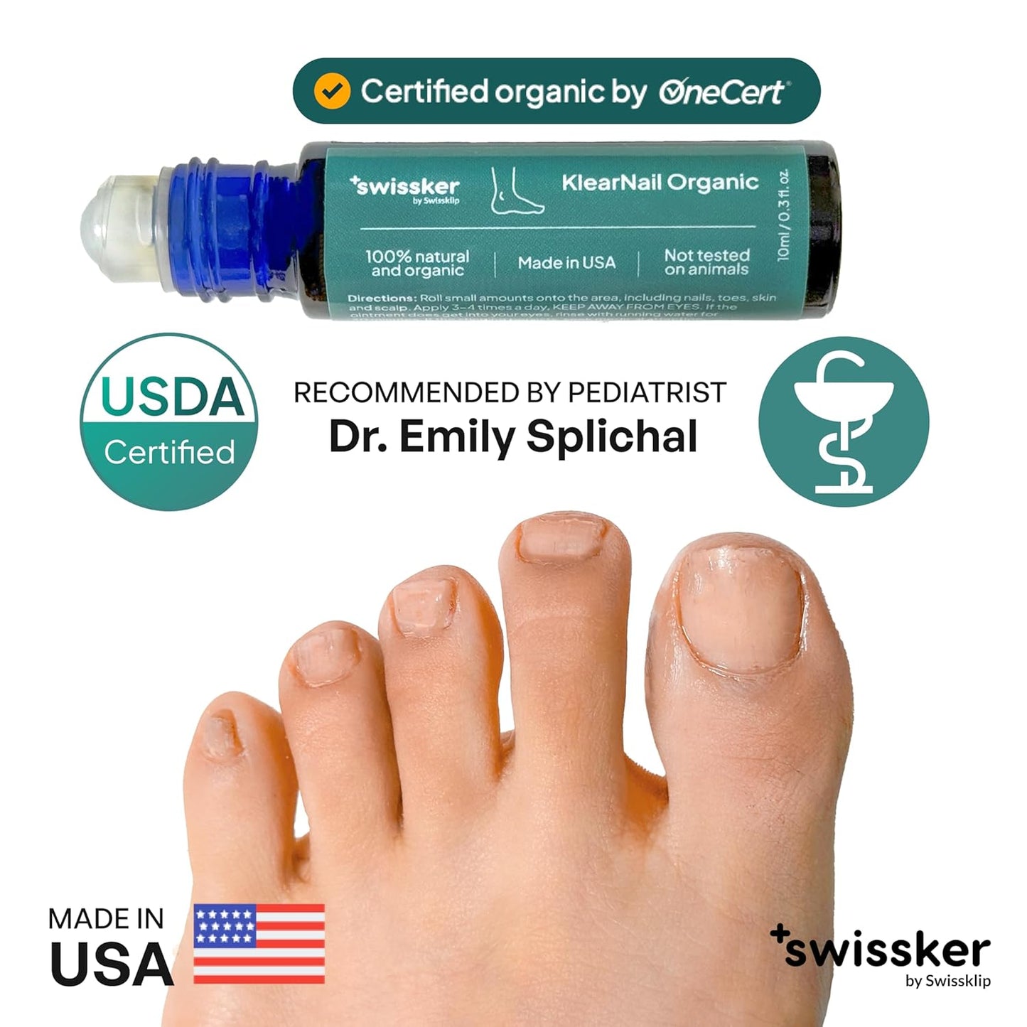 Swissklip Medi-Care Toenail Stick I Natural Solution for Healthy Nails I Suitable For Foot, Toe, and Fingernail I For Brittle Toenails – 10ml / 0.3 Fl. Oz. Pack of 1 - Made in USA
