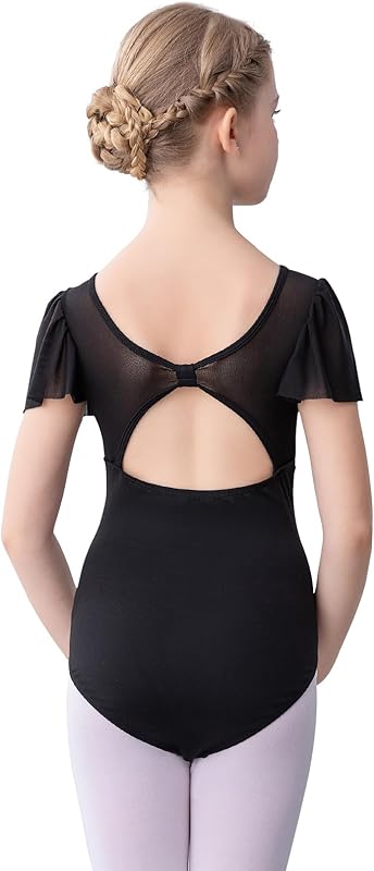 Bezioner Ballet Leotards for Girls,Dance Outfit Puff Sleeve Gymnastics Leotards for Kids 2-10 Years