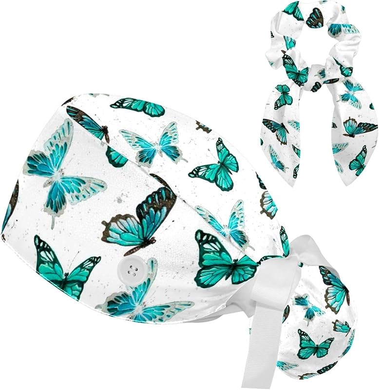 Women's Working Caps with Scrunchies Tarot Pattern Background Lace-Up Hat Unisex Hair Covers One Size