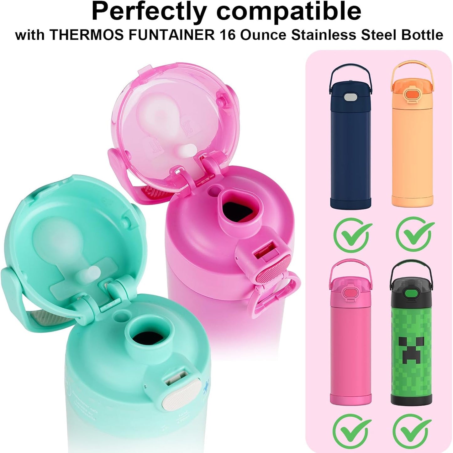 Replacement Leak Stopper for Thermos Funtainer 16 Oz Stainless Steel Vacuum Insulated Bottle (6+6)