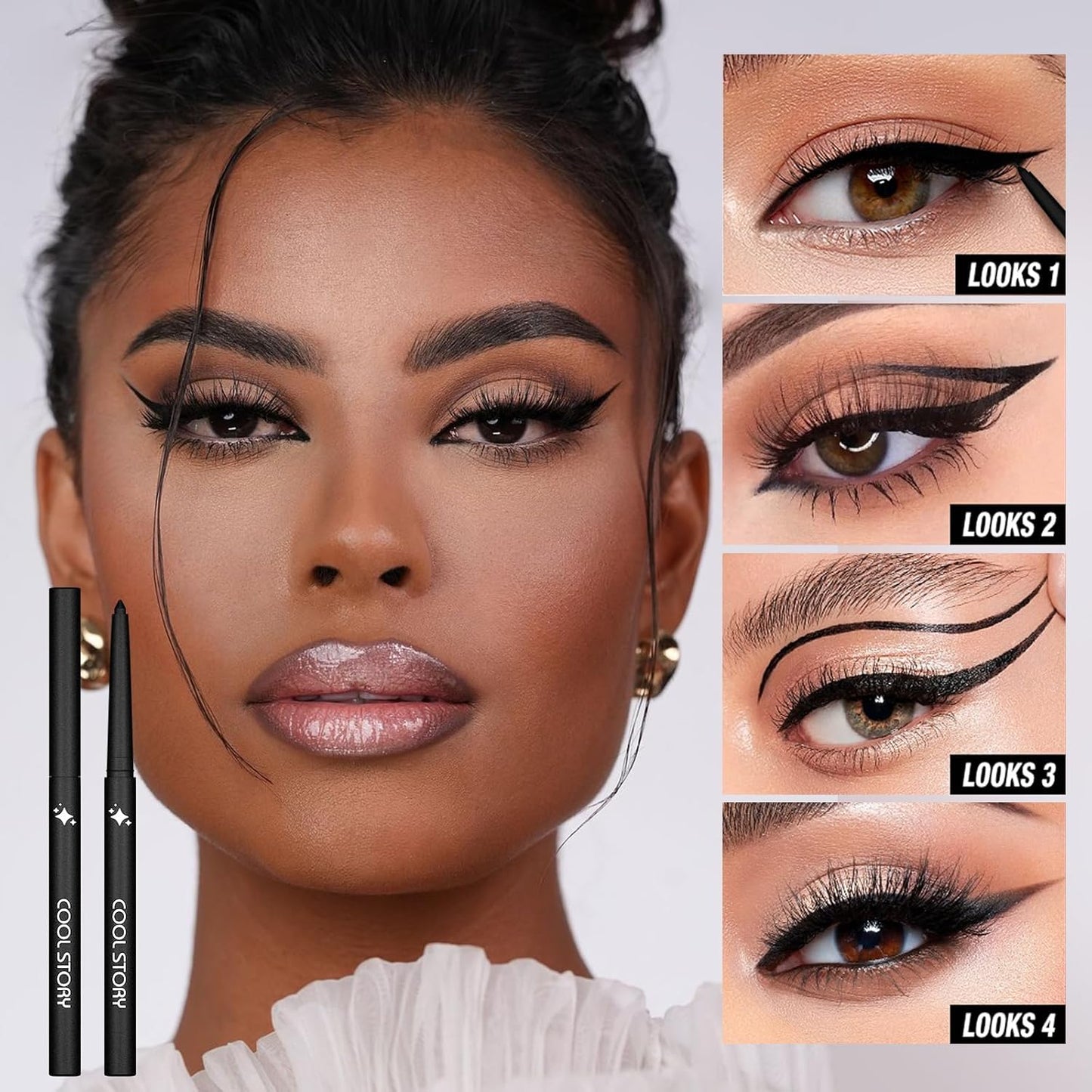 COOL STORY 12 Color Glossy Eyeliner Gel Pencil Eyebrow Pen Eye Makeup Waterproof Smudge Proof Long Lasting