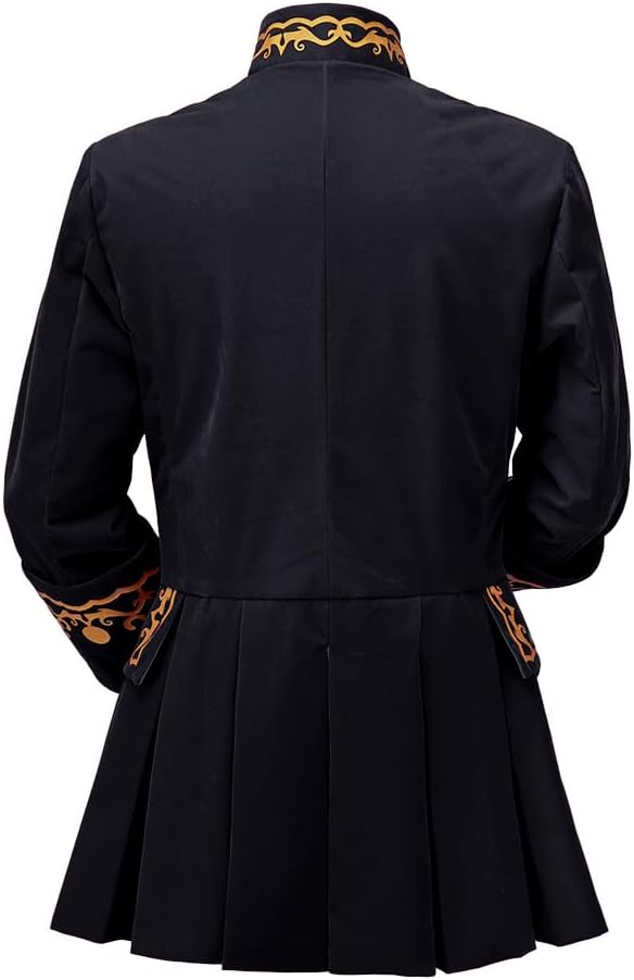 CosplayDiy Men's Colonial Military Tailcoat Costume 18th Century Medieval Regency Tailcoat Jacket
