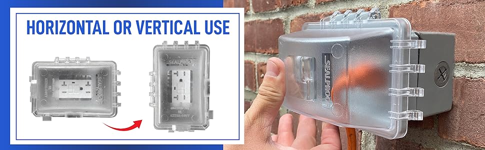 Sealproof 1-Gang Weatherproof In Use Outlet Cover | Horizontal/Vertical Outdoor Plug and Receptacle Protector, Lockable Bubble Cover, UL Extra Duty Compliant, 18 Configurations