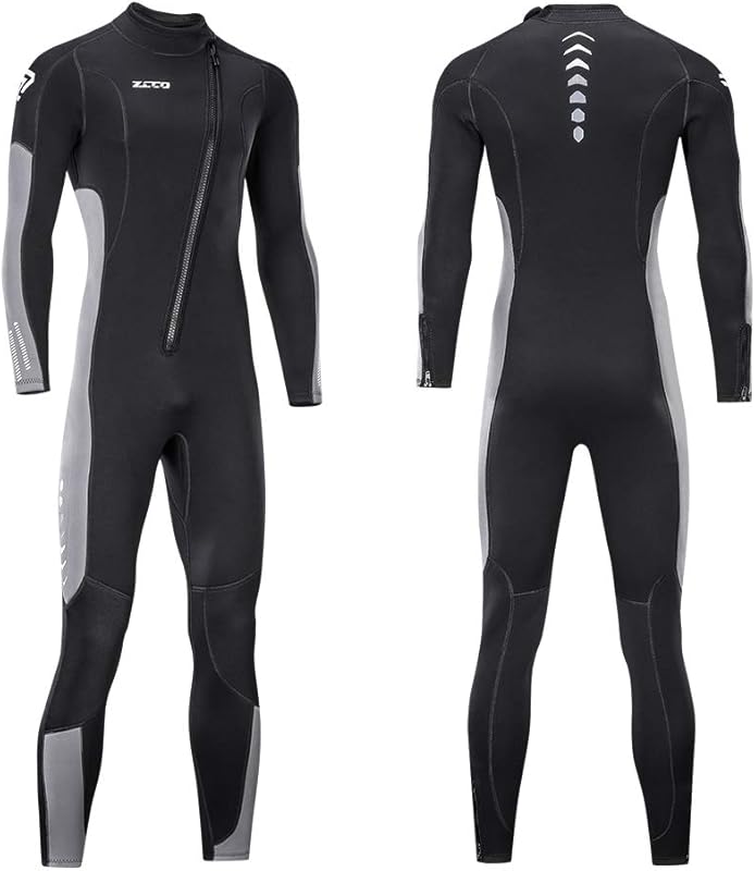 Men and Women Wet Suit 3mm Neoprene Diving Wetsuit with Front Zipper for Scuba, Surfing, Cold Water