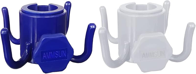 AMMSUN Beach Umbrella Hanging Hook,4-prongs Plastic Umbrella Hook Hanging for Towels /Hats/Clothes/Camera/Sunglasses/ Bags,Fit for Beach,Camping Trips Blue