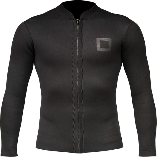 Men's Wetsuit Top Jacket 2mm or 3mm - Neoprene Long Sleeve for Warmth & Comfort, Extended Back Flap - Ideal for Surfing, Snorkeling & Watersports
