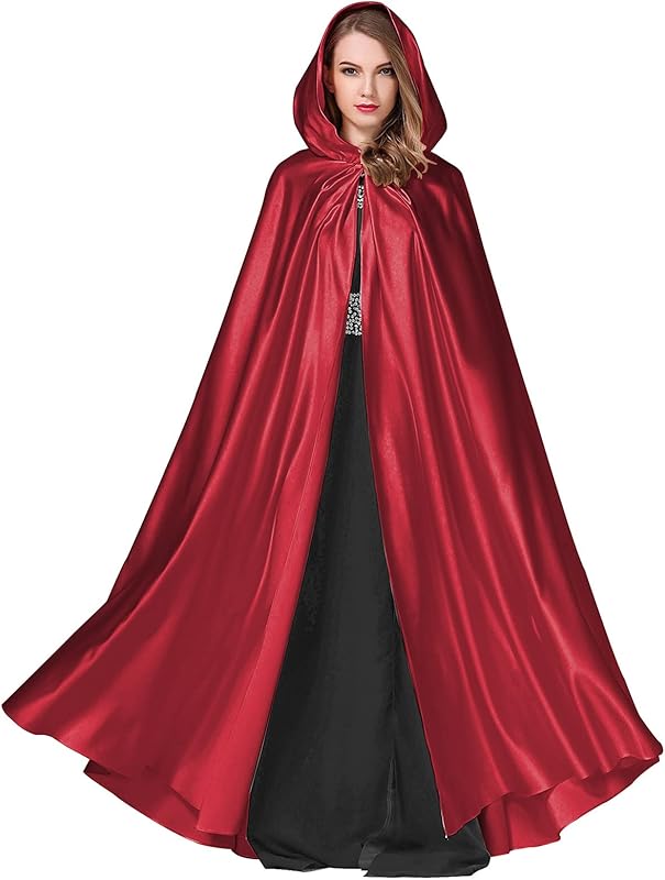BEAUTELICATE Women's Wedding Hooded Cape Bridal Cloak Poncho Full Length
