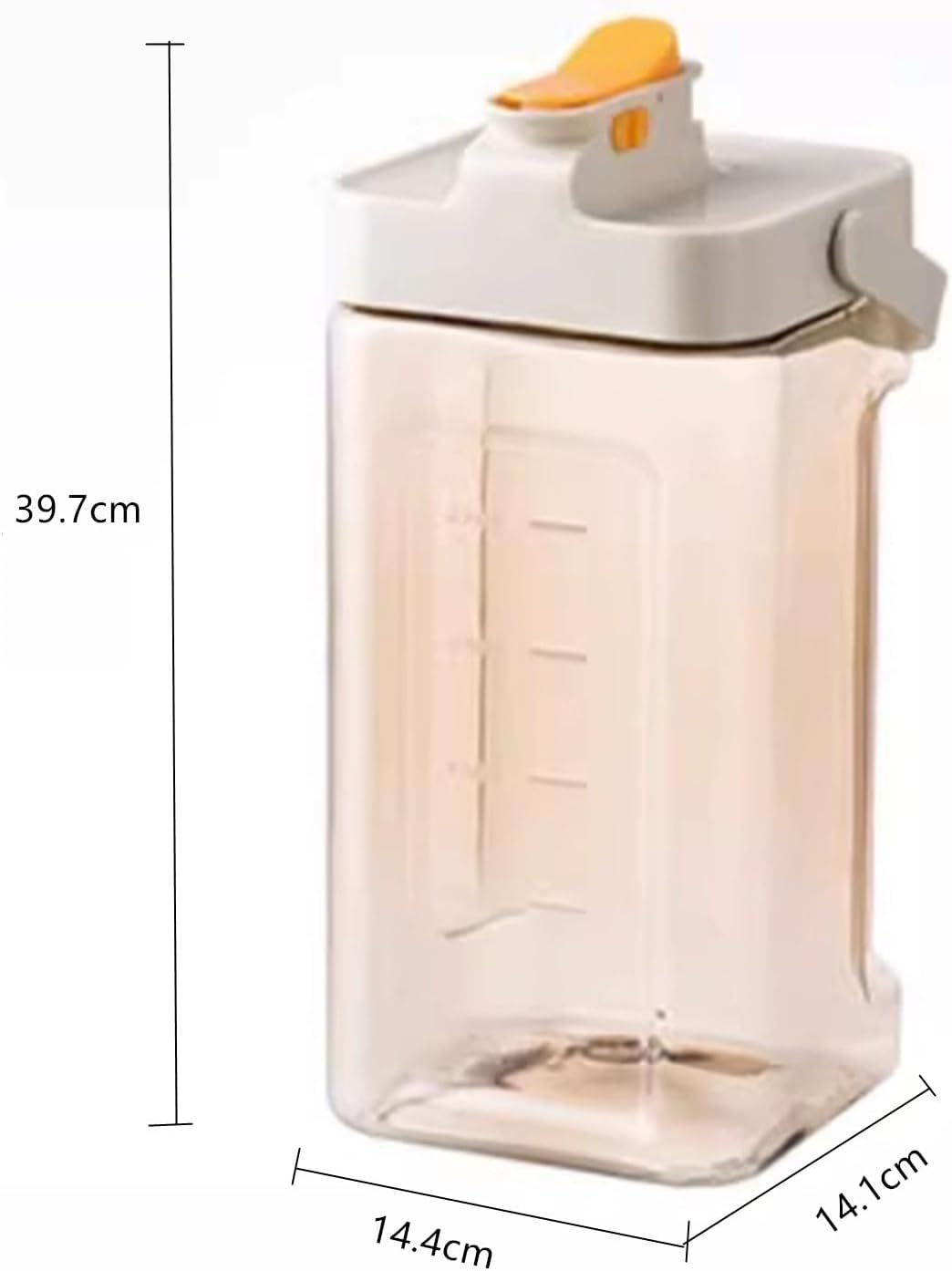 GeRRiT 123fl oz cold water bottle, clear plastic kettle with lid, refrigerator kettle, BPA-free, shatters resistant, perfect for iced tea, Sangria, lemonade, juice, milk, etc (warm white), neutral