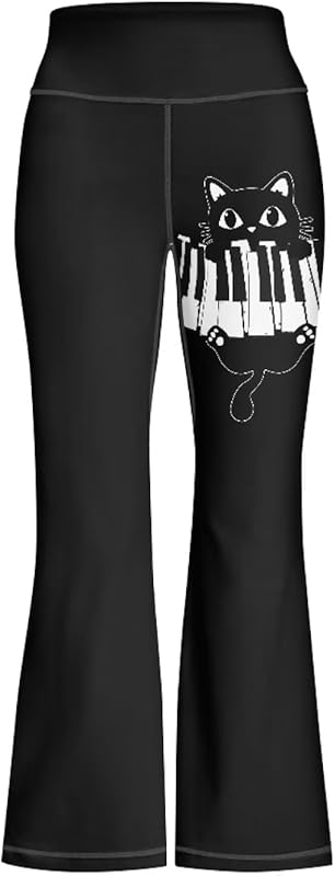 Girls' Athletic Leggings Bell Bottoms Kids Dance Running Yoga Pants High Waisted Workout Active Dance Tights