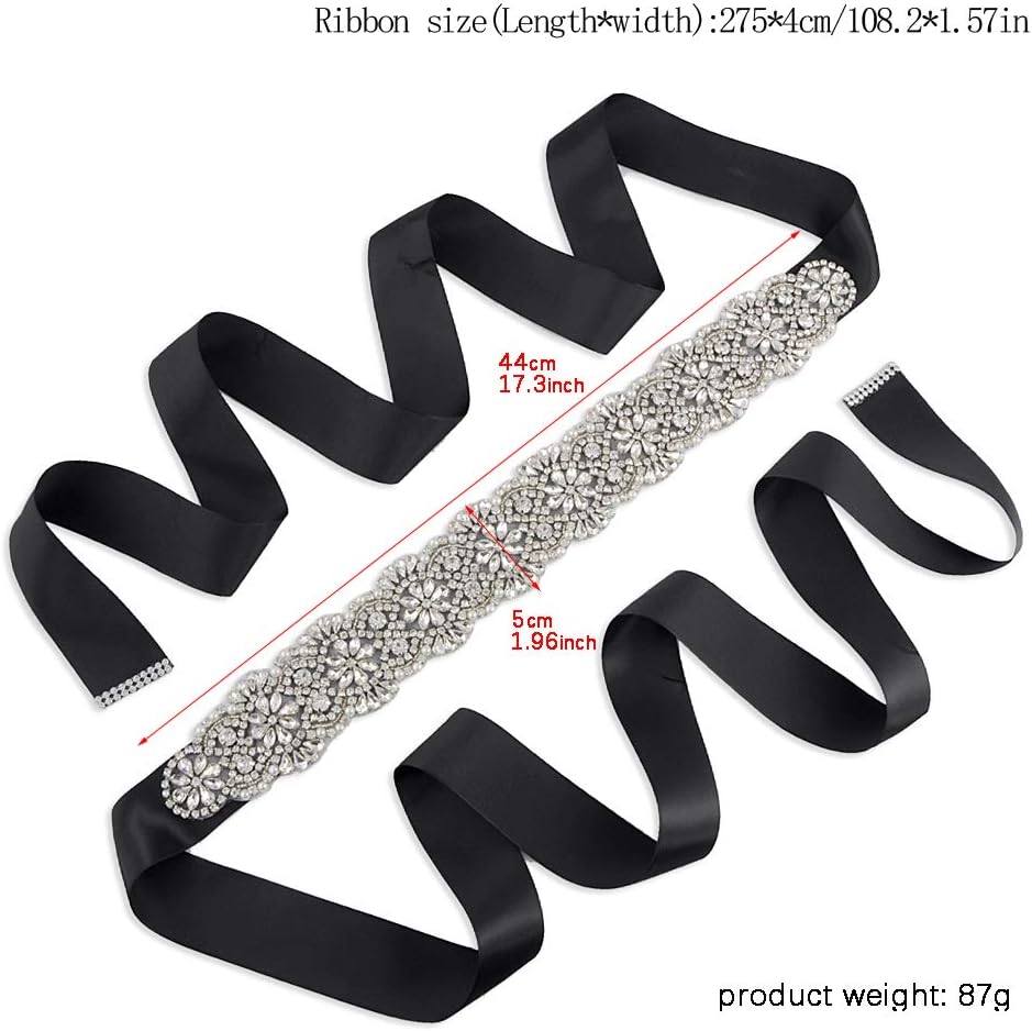 HONGMEI Rhinestone Bridal Belt Crystal Wedding Dress Belt Shiny Wedding Accessories