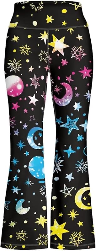 Girls' Athletic Leggings Bell Bottoms Kids Dance Running Yoga Pants High Waisted Workout Active Dance Tights