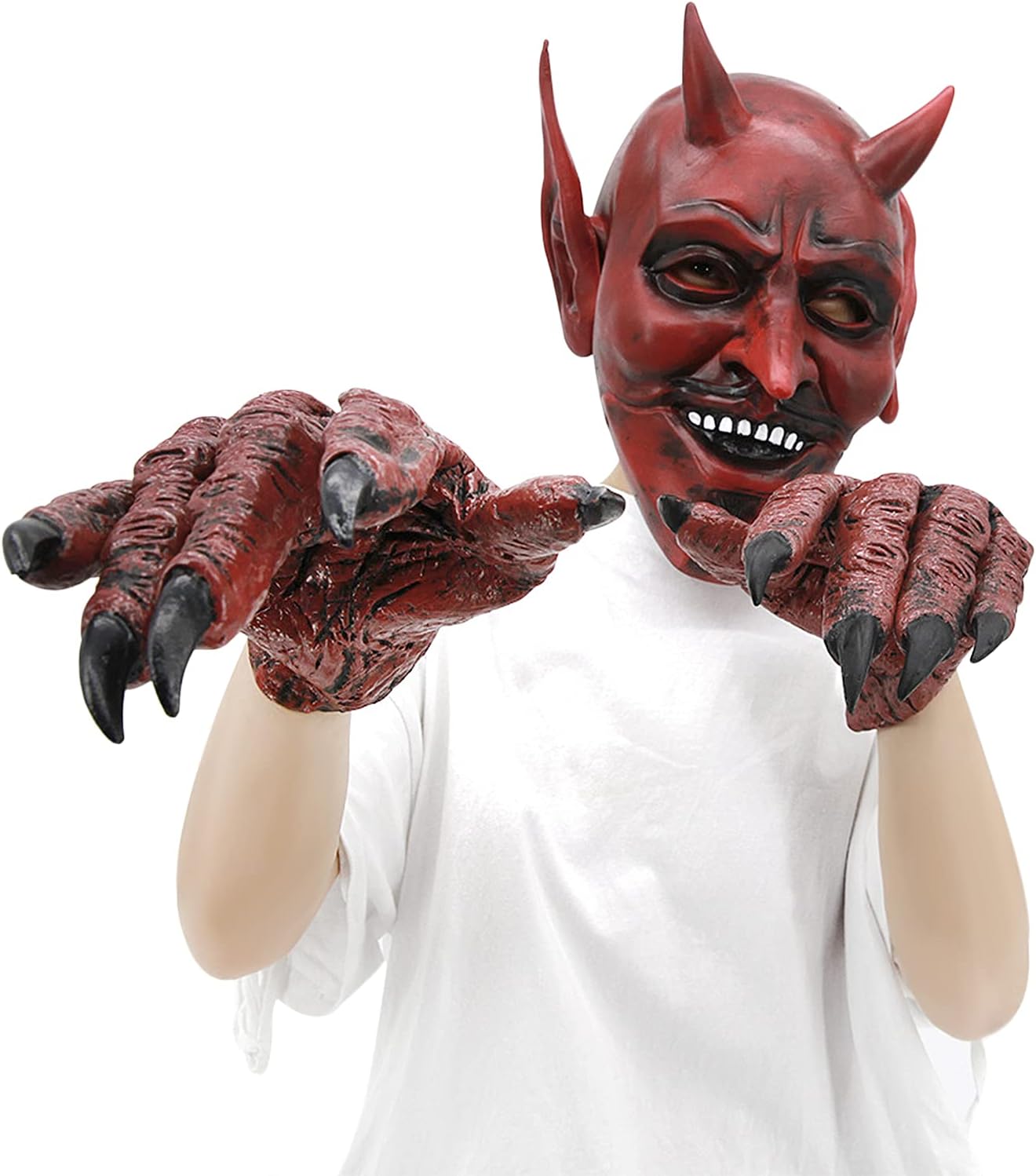 Scary Monster Mask Glove Set Halloween Costume Hat Paw Gloves Cosplay Supply