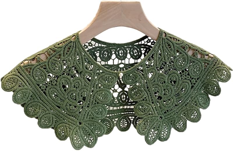 Hollow Crochet Flowers Detachable Collar Shawl Fake Collar False Collar
