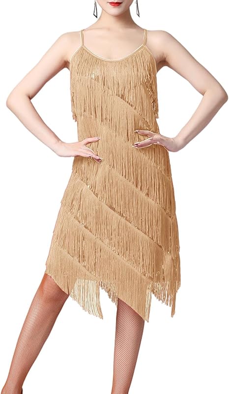 ECDAHICC Women’s Dresses Flapper Dresses 20s Gatsby with All-Over Fringe Mini Dresses