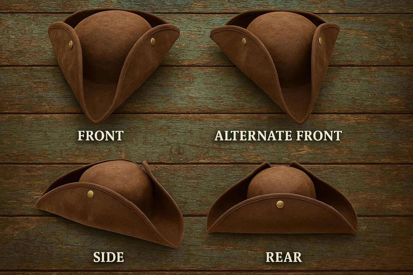 Nicky Bigs Novelties - Colonial Tricorn Pirate Hat - Adult Women and Mens Pirate Hat - Pirate Costume Accessory Colonial Hat