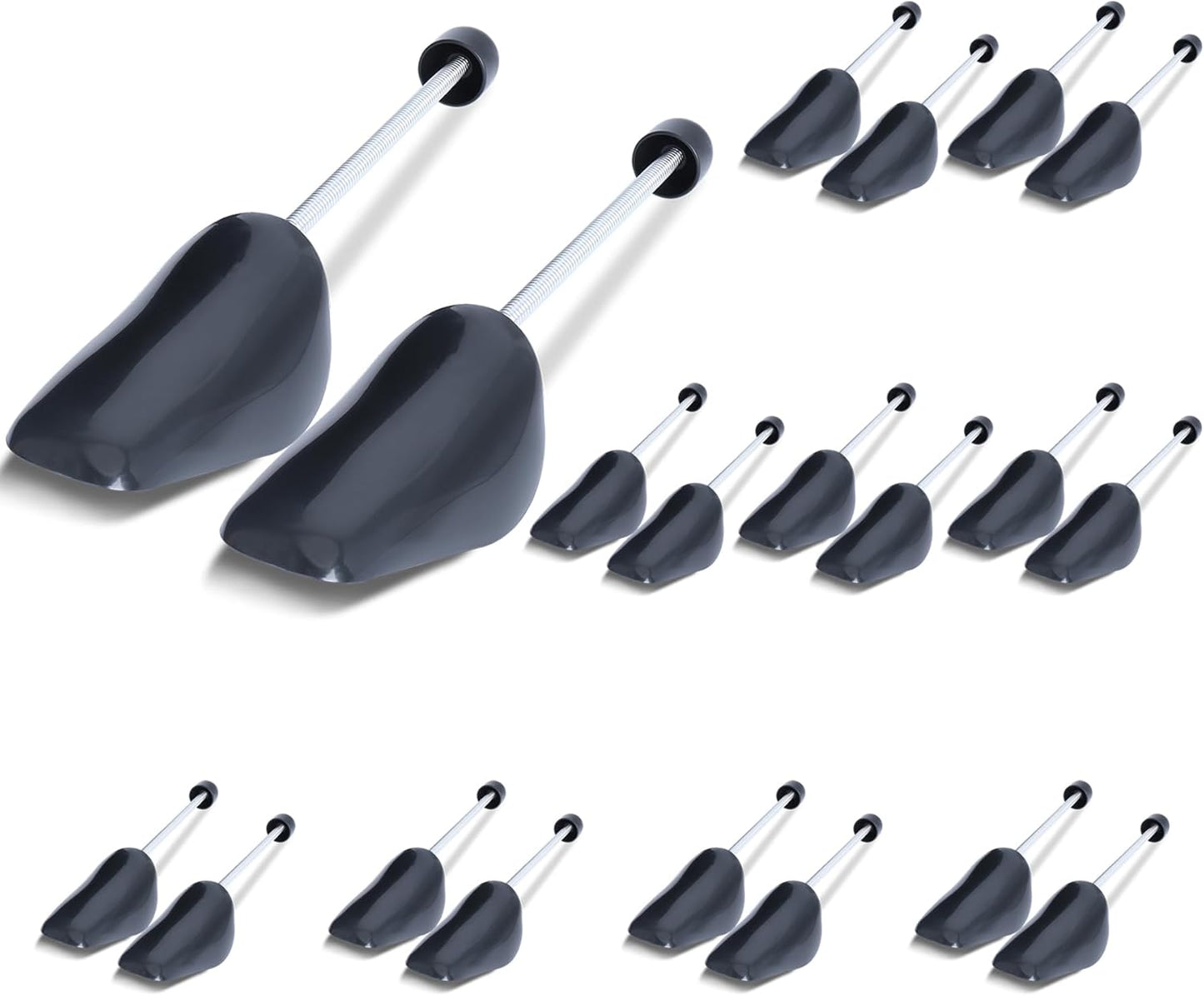 YOLOPARK 10 Pairs Plastic Shoe Trees for Mens 6-12, Women Size 4-8, Shoe Stretcher with Adjustable Spring for Sneakers