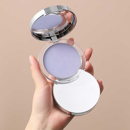 Gel-like Formula Oil-Control Primer & Setting Powder, Polvos Compactos Matte Powder for Silky Blurring Oil Control, Lavender Blurring Powder