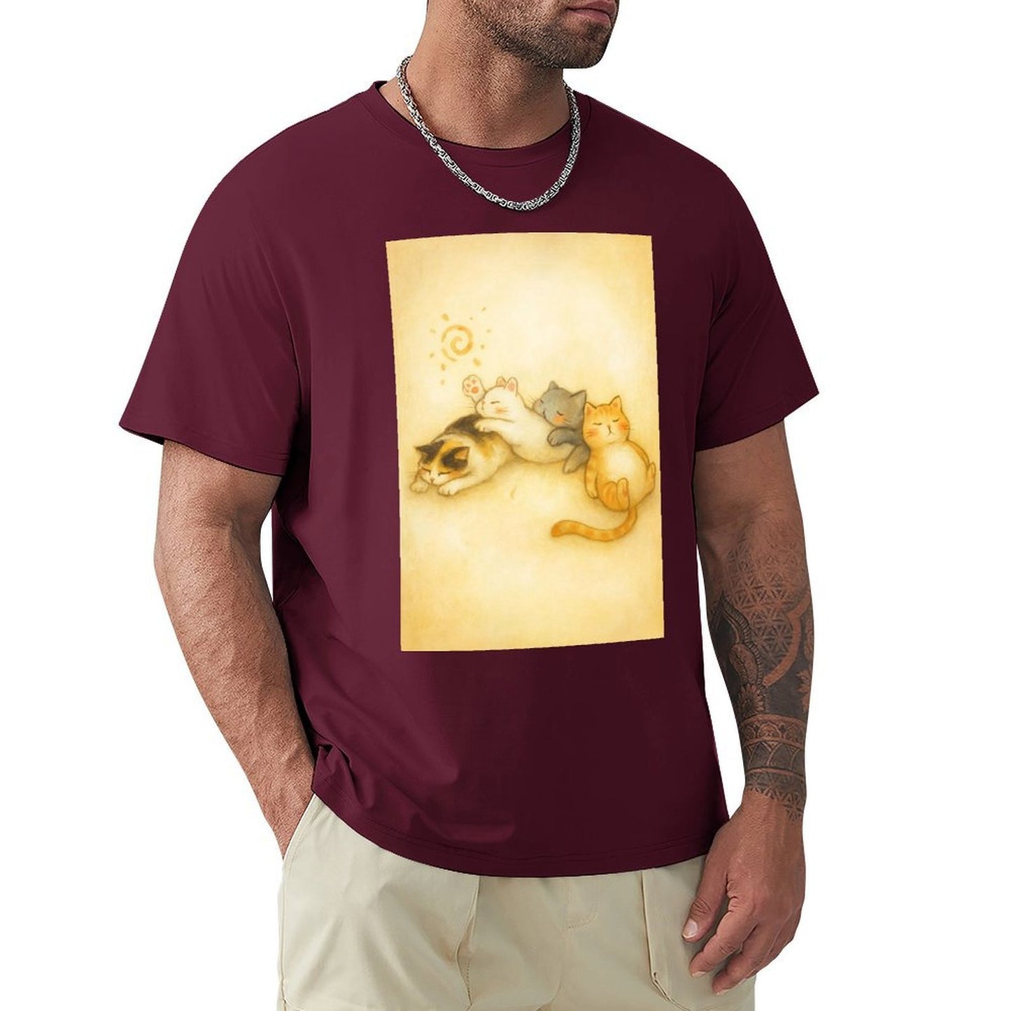 Men's Cotton Short-sleeved T-shirt, Breathable Loose-fitting Casual Summer Top, Suitable for Outdoor Activities and Daily Comfortable Wear,Men's T-shirt100%cottonzxvsy3okn5sq