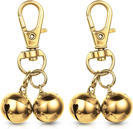2 Pcs Bells for Dog Collars Mini Dog Collar Bell Pet Pendant Accessories Dogs Training Bell Collar Gold Training Collars Charm for Dogs and Cats