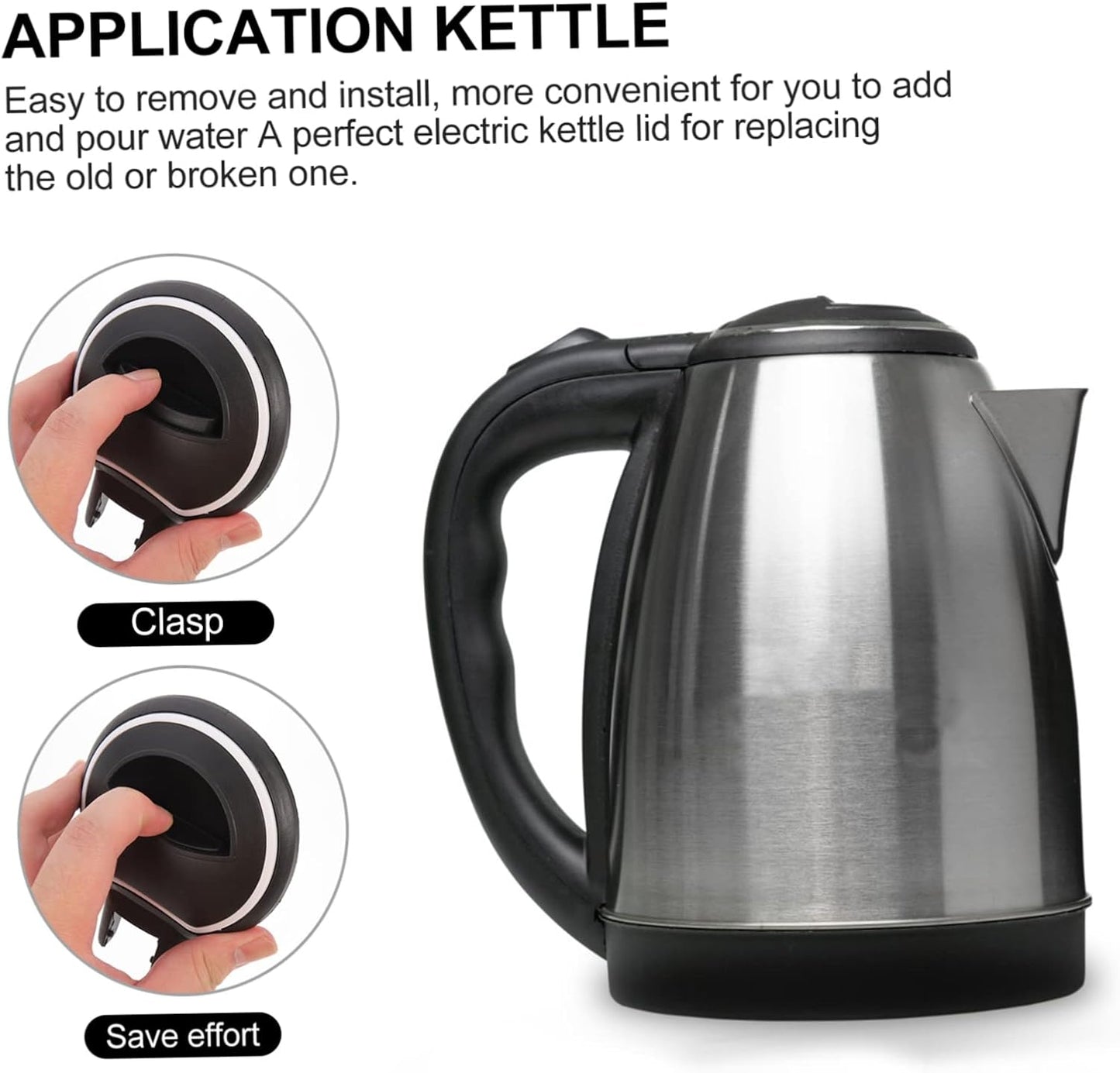 2pcs Teakettle Cover Electric Kettle Lid Easy Install Heating Water Kettle Cover for Convenient Pouring Replacement for Old Broken Lids