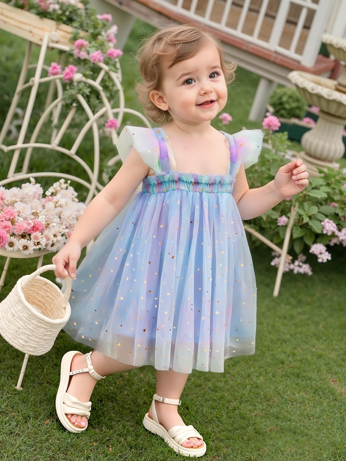 AGQT Baby Girls Tutu Dress Tulle Sundress Size 9M-5T