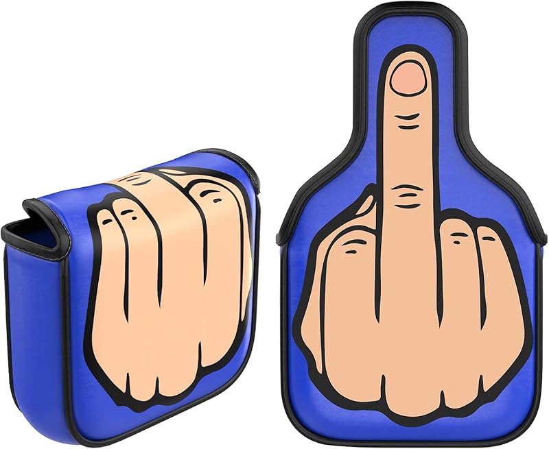 Middle Finger Golf Putter Head Covers - Premium Club Protector with Magnetic Closure | Essential & Funny Golf Accessories for Men