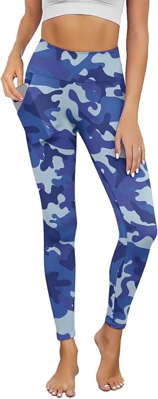 Poceacles Yoga Pants for Women with Pockets Full Length Workout Leggings High Waist Tummy Control Lounge Pants Activewear