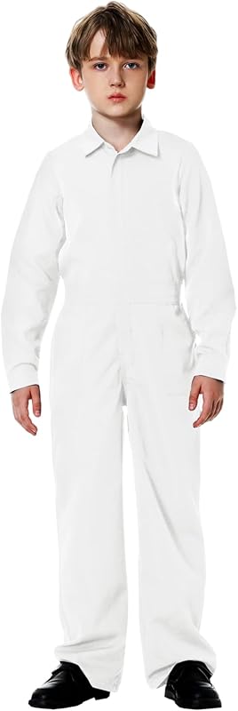 AOBUTE Kids Halloween Boys Solid Color Jumpsuit with Pockets 3-14 Years
