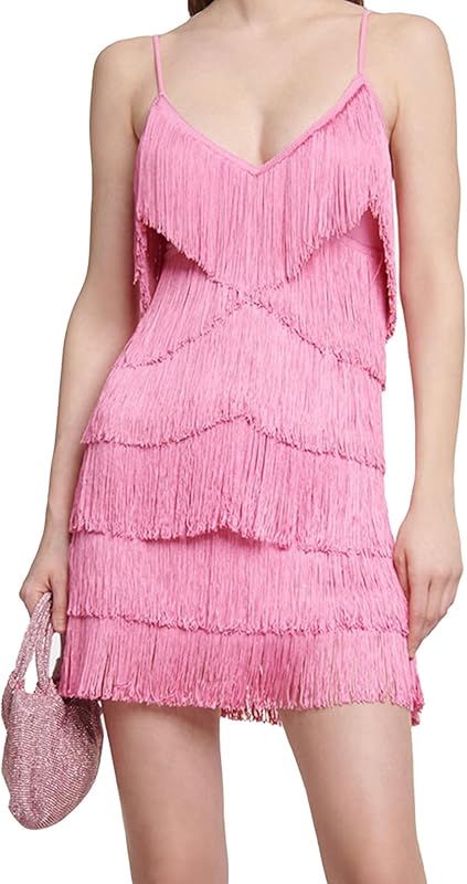 ECDAHICC Women’s Dresses Flapper Dresses 20s Gatsby with All-Over Fringe Mini Dresses