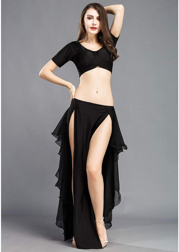ROYAL SMEELA Belly Dance Costume Set for Women Belly Dancing Tops and Chiffon Skirt Dance Dresses, One Size, 6 Colors