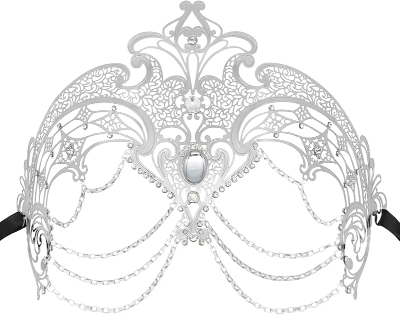 Thmyo Women's Masquerade Laser Cut Metal Venetian Pretty Halloween Costume Mask