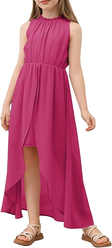 blibean Tween Girls 2024 Dresses Turtleneck Elegant Semi Formal Dress 6-15 Years
