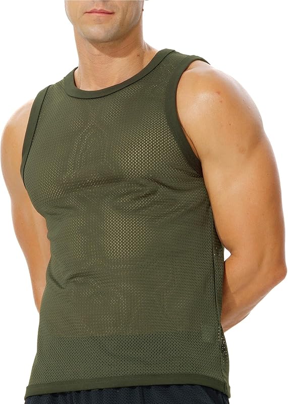 Men's Mesh Workout Tank Top Fitted Sleeveless Shirt for Casual Gym Muscle Training