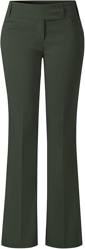 Design by Olivia Women's Relaxed Boot-Cut Office Pants Trousers Slacks