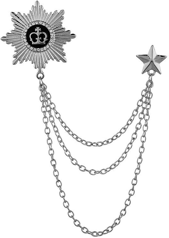 Brooches Pin for Men Shirts Collar Chain Brooch Pin Lapel Stick