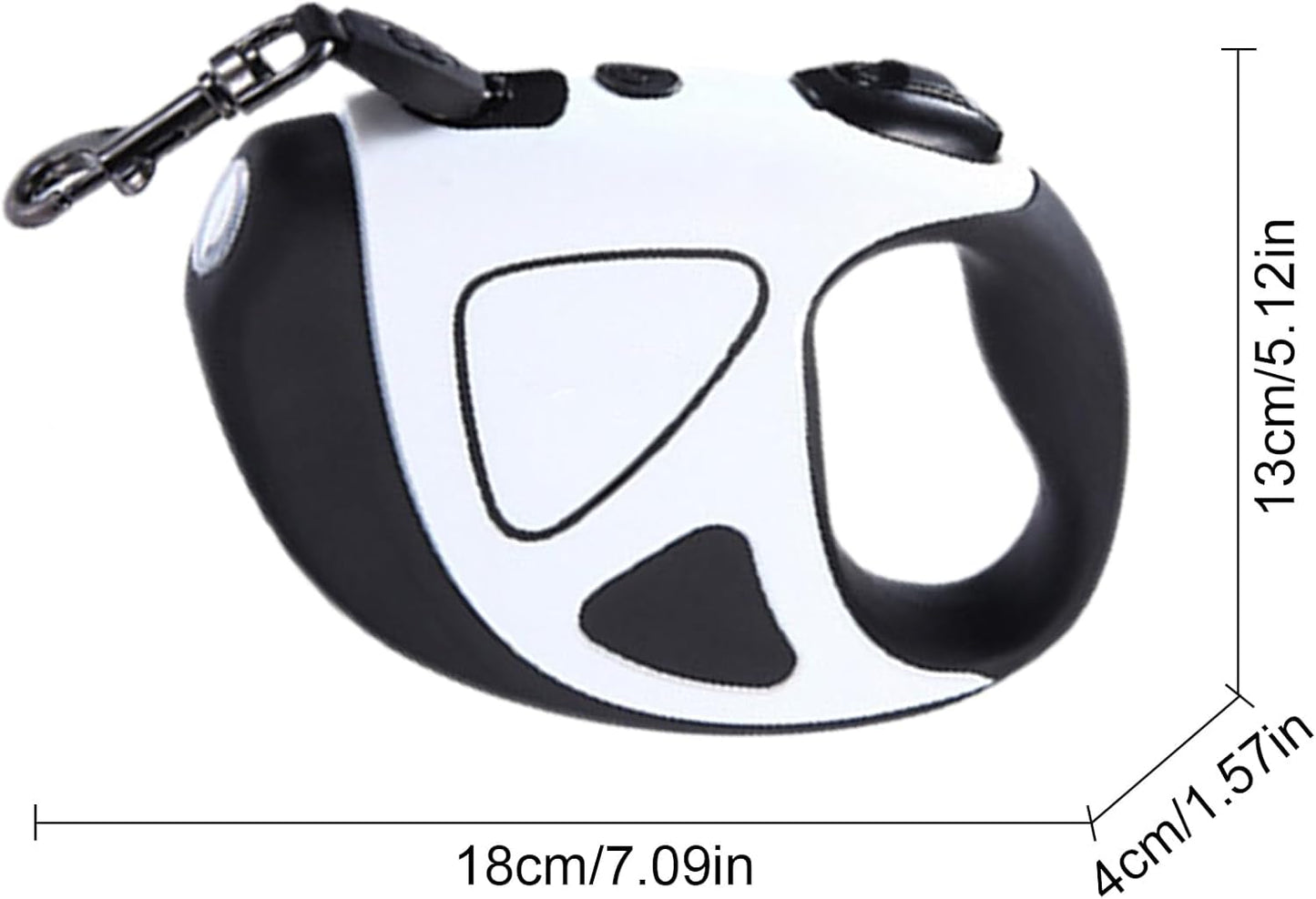 Ausziehbare Hundeleine, LED Leine mit Akku, hohe Stränge aus Nylon, 10ft ausziehbare Länge, Rutschfester Griff, für Walking, Joggen, Laufen, Hiking, 7,09 x 1,57 x 5,12 Zoll